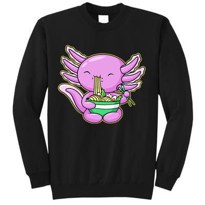 Axolotl Eating A Bowl Of Ramen Anime Funny Cute Sweatshirt