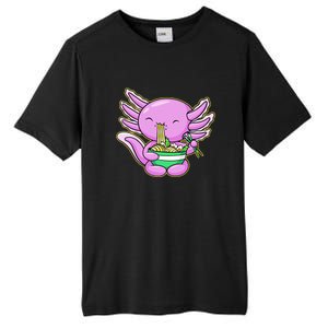 Axolotl Eating A Bowl Of Ramen Anime Funny Cute Tall Fusion ChromaSoft Performance T-Shirt