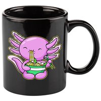 Axolotl Eating A Bowl Of Ramen Anime Funny Cute 11oz C Handle Ceramic Mug