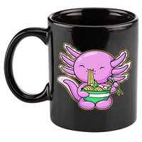 Axolotl Eating A Bowl Of Ramen Anime Funny Cute 11oz C Handle Ceramic Mug