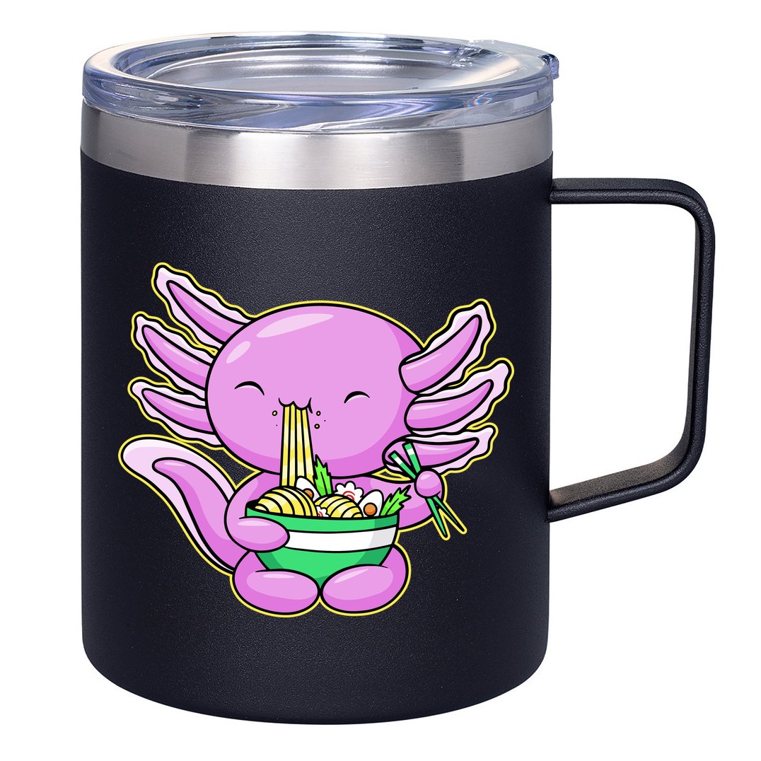 Axolotl Eating A Bowl Of Ramen Anime Funny Cute 12oz Stainless Steel Coffee Mug