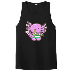 Axolotl Eating A Bowl Of Ramen Anime Funny Cute PosiCharge Competitor Tank