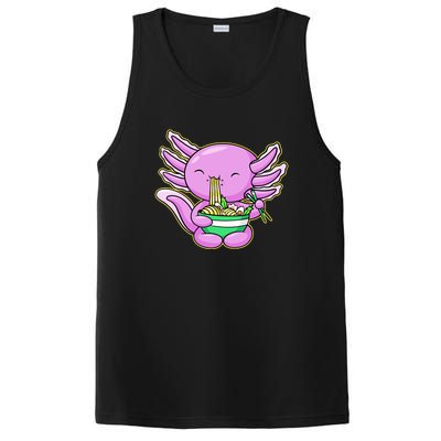 Axolotl Eating A Bowl Of Ramen Anime Funny Cute PosiCharge Competitor Tank