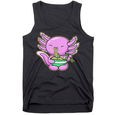Axolotl Eating A Bowl Of Ramen Anime Funny Cute Tank Top