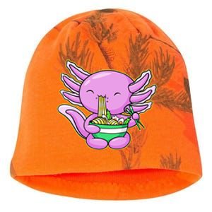 Axolotl Eating A Bowl Of Ramen Anime Funny Cute Kati - Camo Knit Beanie