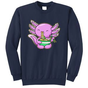 Axolotl Eating A Bowl Of Ramen Anime Funny Cute Sweatshirt