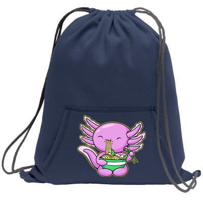 Axolotl Eating A Bowl Of Ramen Anime Funny Cute Sweatshirt Cinch Pack Bag