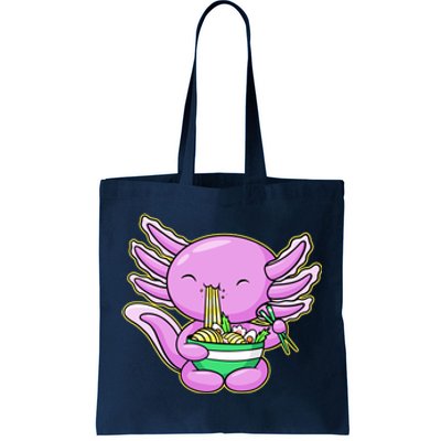 Axolotl Eating A Bowl Of Ramen Anime Funny Cute Tote Bag