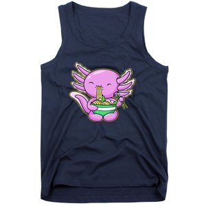 Axolotl Eating A Bowl Of Ramen Anime Funny Cute Tank Top