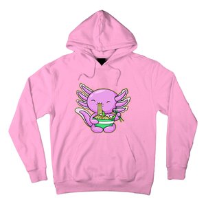 Axolotl Eating A Bowl Of Ramen Anime Funny Cute Hoodie