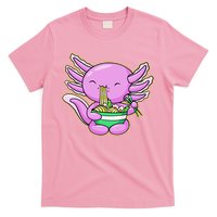 Axolotl Eating A Bowl Of Ramen Anime Funny Cute T-Shirt
