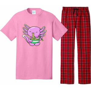 Axolotl Eating A Bowl Of Ramen Anime Funny Cute Pajama Set