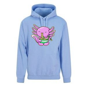 Axolotl Eating A Bowl Of Ramen Anime Funny Cute Unisex Surf Hoodie