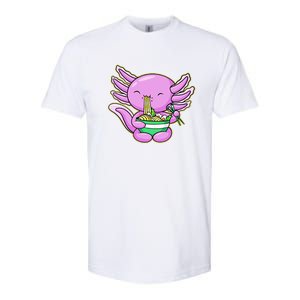 Axolotl Eating A Bowl Of Ramen Anime Funny Cute Softstyle CVC T-Shirt