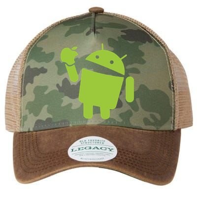 Android Eats Apple Funny Nerd Computer Legacy Tie Dye Trucker Hat