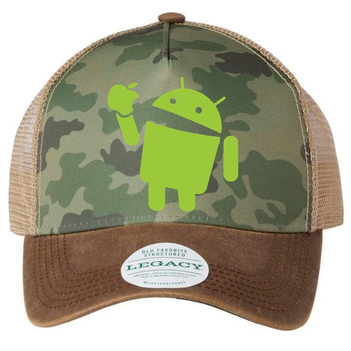 Android Eats Apple Funny Nerd Computer Legacy Tie Dye Trucker Hat