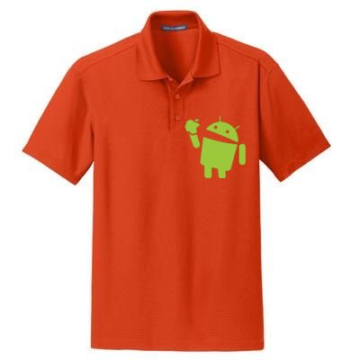 Android Eats Apple Funny Nerd Computer Dry Zone Grid Polo