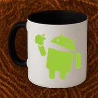 Android Eats Apple Funny Nerd Computer Coffee Mug