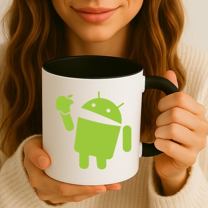 Android Eats Apple Funny Nerd Computer Coffee Mug