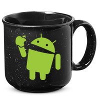 Android Eats Apple Funny Nerd Computer 15oz Campfire Ceramic Mug