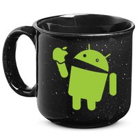 Android Eats Apple Funny Nerd Computer 15oz Campfire Ceramic Mug