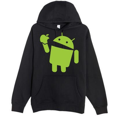 Android Eats Apple Funny Nerd Computer Premium Pullover Hoodie