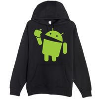 Android Eats Apple Funny Nerd Computer Premium Pullover Hoodie