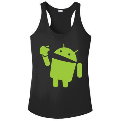 Android Eats Apple Funny Nerd Computer Ladies PosiCharge Competitor Racerback Tank