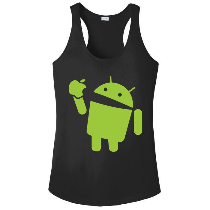 Android Eats Apple Funny Nerd Computer Ladies PosiCharge Competitor Racerback Tank
