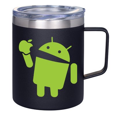 Android Eats Apple Funny Nerd Computer 12oz Stainless Steel Coffee Mug