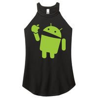 Android Eats Apple Funny Nerd Computer Women's Perfect Tri Rocker Tank