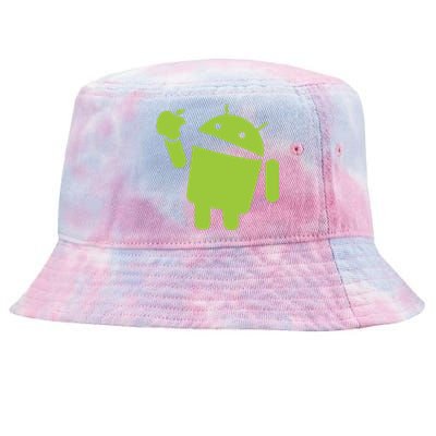 Android Eats Apple Funny Nerd Computer Tie-Dyed Bucket Hat