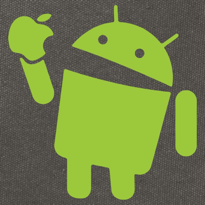 Android Eats Apple Funny Nerd Computer Cotton Canvas Backpack