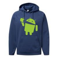 Android Eats Apple Funny Nerd Computer Performance Fleece Hoodie