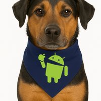 Android Eats Apple Funny Nerd Computer USA-Made Doggie Bandana