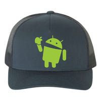 Android Eats Apple Funny Nerd Computer Yupoong Adult 5-Panel Trucker Hat