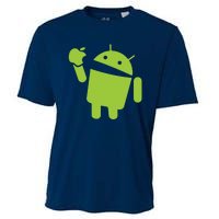 Android Eats Apple Funny Nerd Computer Cooling Performance Crew T-Shirt