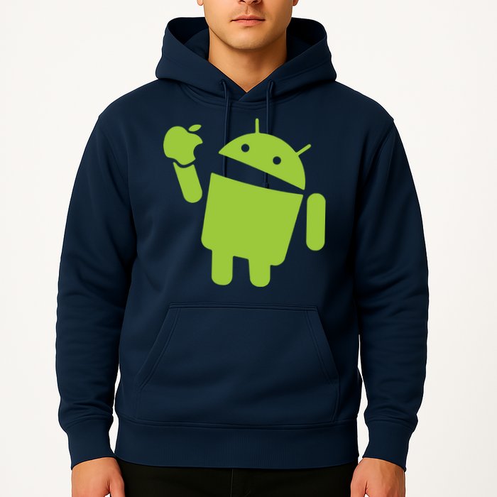Android Eats Apple Funny Nerd Computer Hoodie