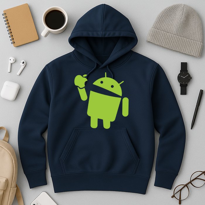 Android Eats Apple Funny Nerd Computer Hoodie