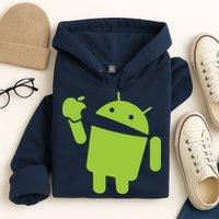 Android Eats Apple Funny Nerd Computer Hoodie