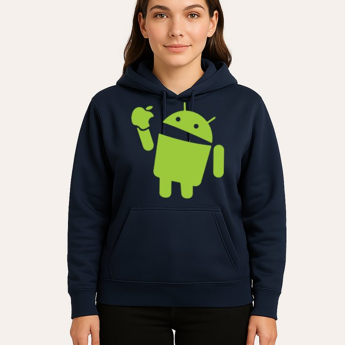 Android Eats Apple Funny Nerd Computer Hoodie