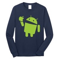 Android Eats Apple Funny Nerd Computer Long Sleeve Shirt