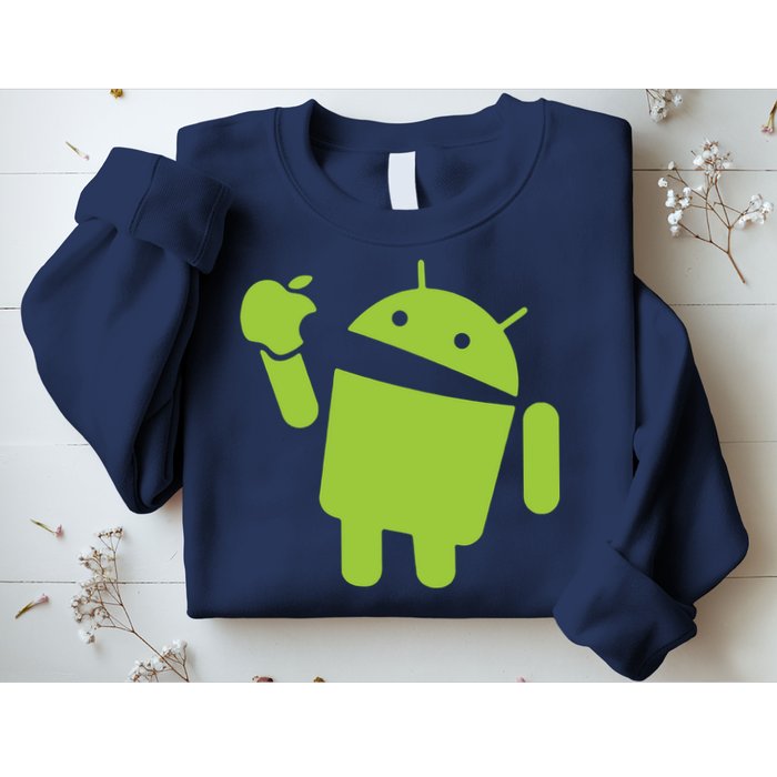 Android Eats Apple Funny Nerd Computer Sweatshirt