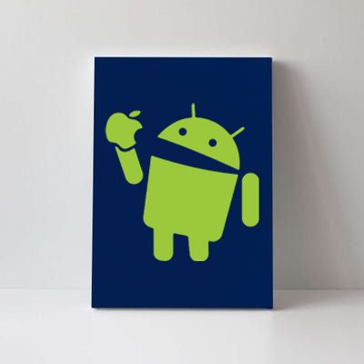 Android Eats Apple Funny Nerd Computer Canvas