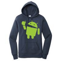 Android Eats Apple Funny Nerd Computer Women's Pullover Hoodie