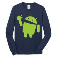 Android Eats Apple Funny Nerd Computer Tall Long Sleeve T-Shirt