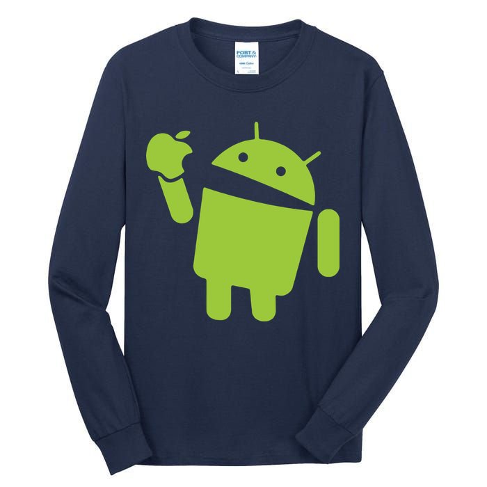 Android Eats Apple Funny Nerd Computer Tall Long Sleeve T-Shirt