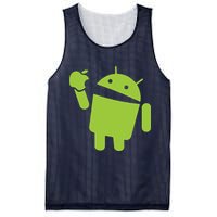 Android Eats Apple Funny Nerd Computer Mesh Reversible Basketball Jersey Tank