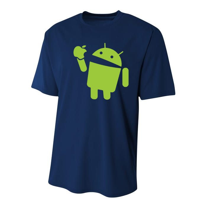 Android Eats Apple Funny Nerd Computer Youth Performance Sprint T-Shirt