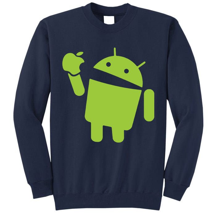 Android Eats Apple Funny Nerd Computer Tall Sweatshirt